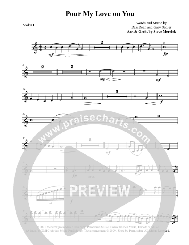 Pour My Love on You Violin 1 (Phillips Craig & Dean)