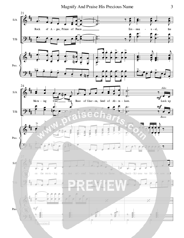 Magnify And Praise His Precious Name Lead & Piano (Ric Flauding)