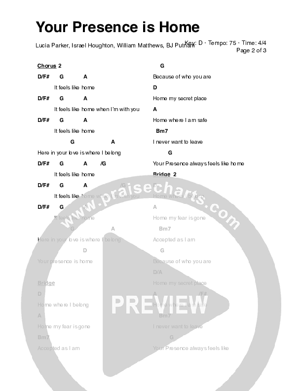 Your Presence is Home Chords & Lyrics (Lucia Parker)