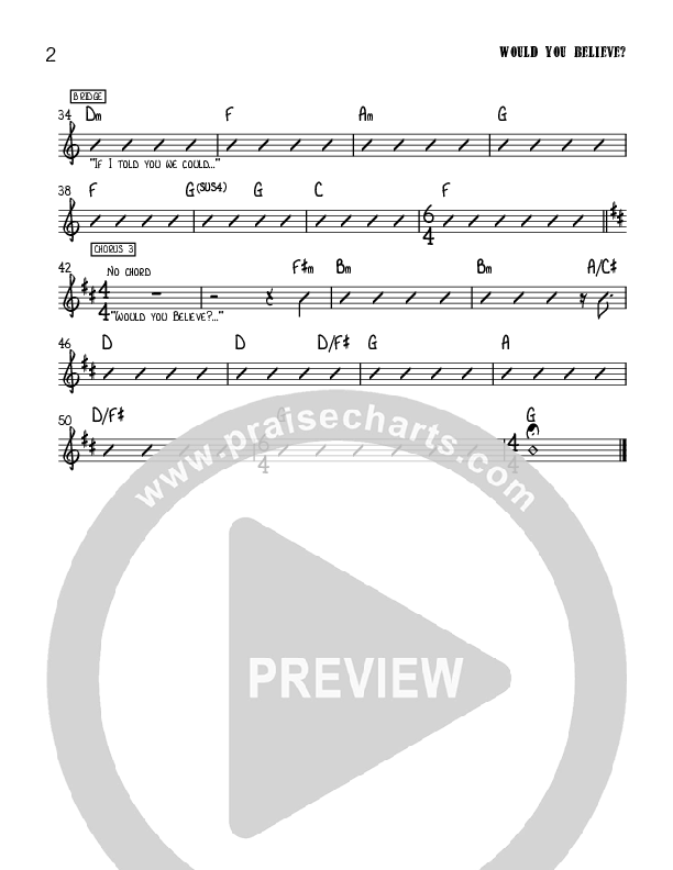 Would You Believe Sheet Music PDF (Jonathan Jackson Jr.) PraiseCharts