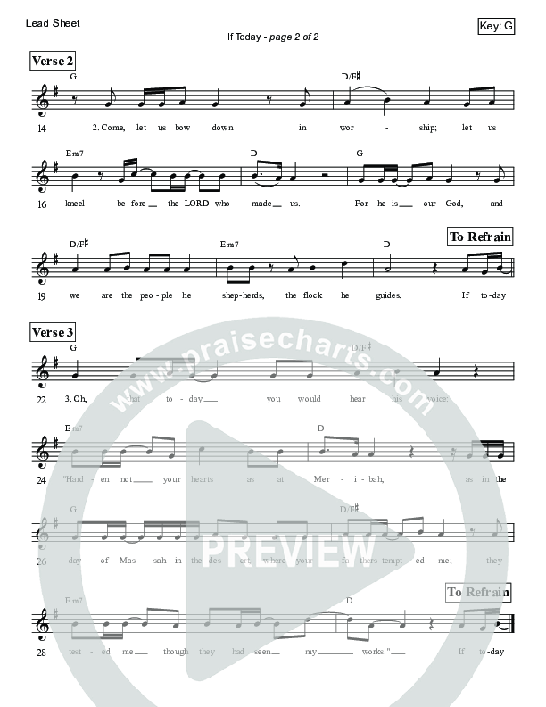 If Today (Psalm 95) Lead Sheet (Victor Rodriguez)