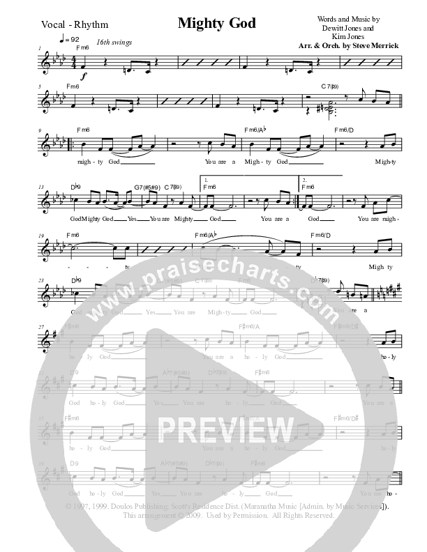 Mighty God Rhythm/Vocal (Promise Keepers)