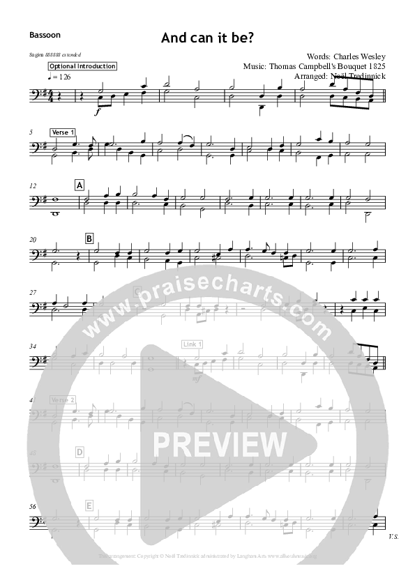 And Can It Be Bassoon (All Souls Music)