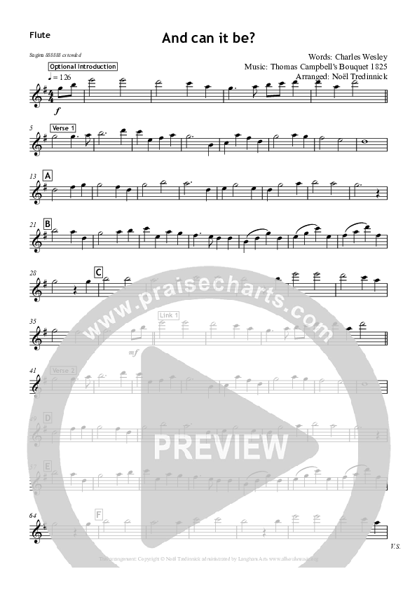 And Can It Be Flute (All Souls Music)