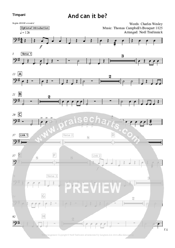 And Can It Be Timpani (All Souls Music)