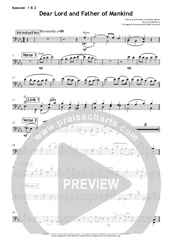 Dear Lord And Father Of Mankind Bassoon 1/2 (All Souls Music)