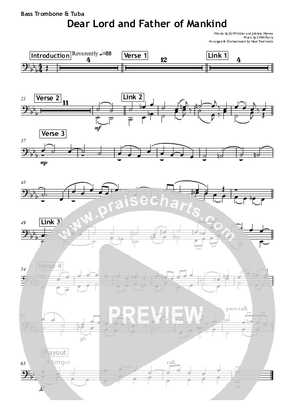 Dear Lord And Father Of Mankind Bass Trombone (All Souls Music)