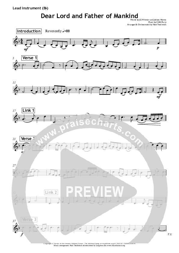 Dear Lord And Father Of Mankind Bb Instruments (All Souls Music)