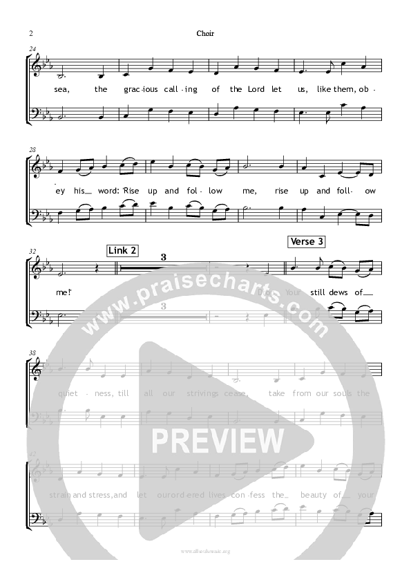 Dear Lord And Father Of Mankind Choir Sheet (All Souls Music)