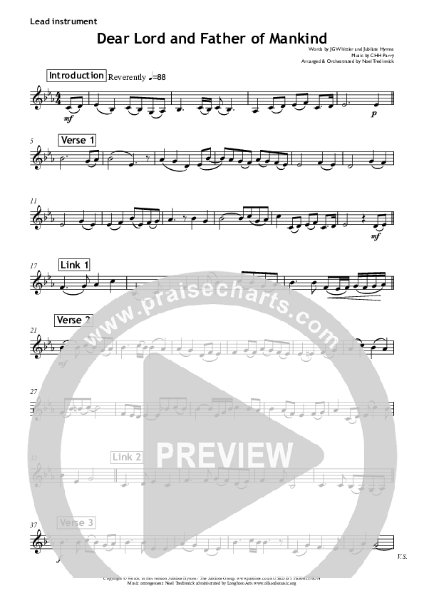 Dear Lord And Father Of Mankind C Instruments (All Souls Music)