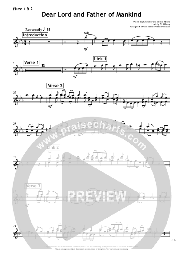 Dear Lord And Father Of Mankind Flute 1/2 (All Souls Music)