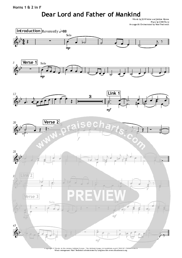 Dear Lord And Father Of Mankind French Horn 1/2 (All Souls Music)