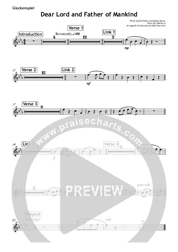 Dear Lord And Father Of Mankind Glockenspiel (All Souls Music)