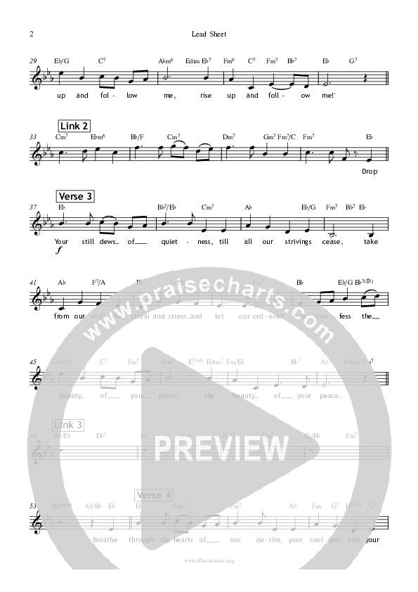 Dear Lord And Father Of Mankind Lead Sheet (All Souls Music)