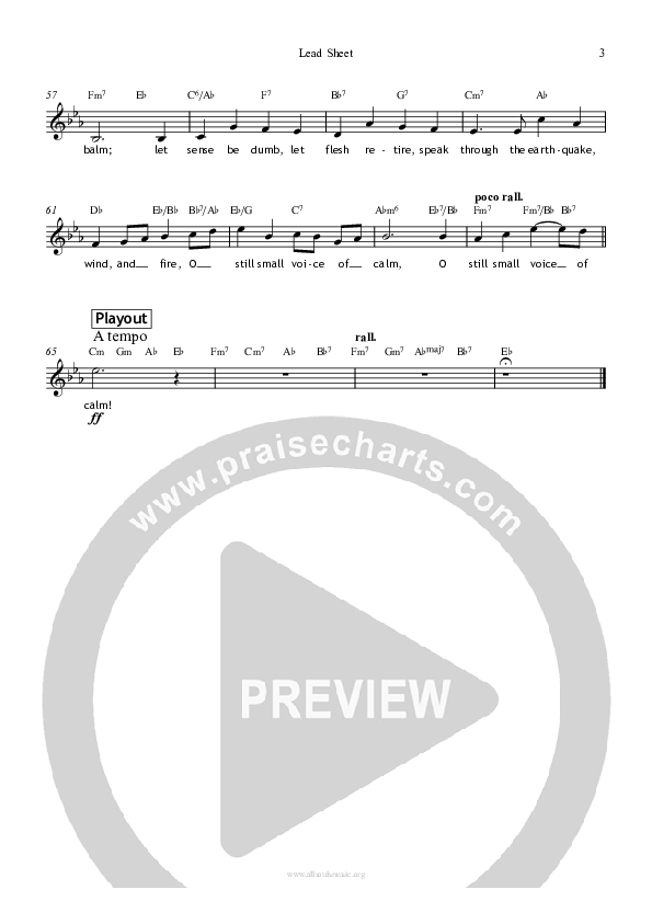Dear Lord And Father Of Mankind Lead Sheet (All Souls Music)