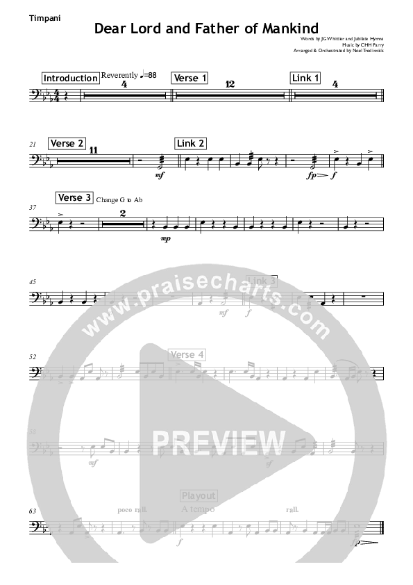 Dear Lord And Father Of Mankind Timpani (All Souls Music)