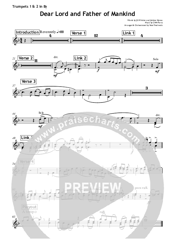 Dear Lord And Father Of Mankind Trumpet 1,2 (All Souls Music)