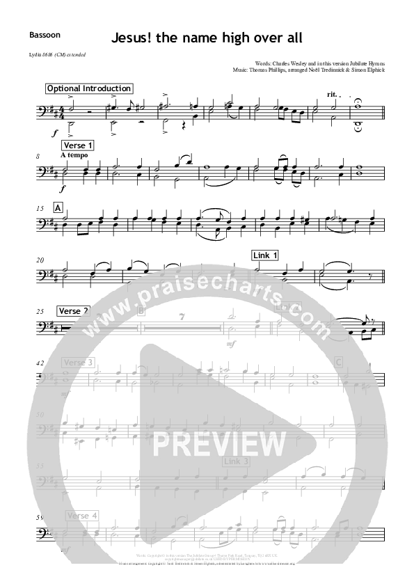 Jesus The Name High Over All Bassoon (All Souls Music)