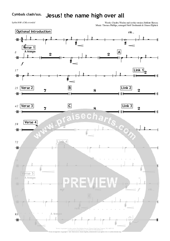 Jesus The Name High Over All Cymbals (All Souls Music)