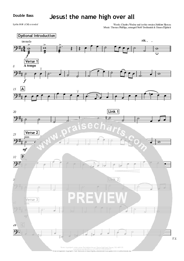 Jesus The Name High Over All Double Bass (All Souls Music)