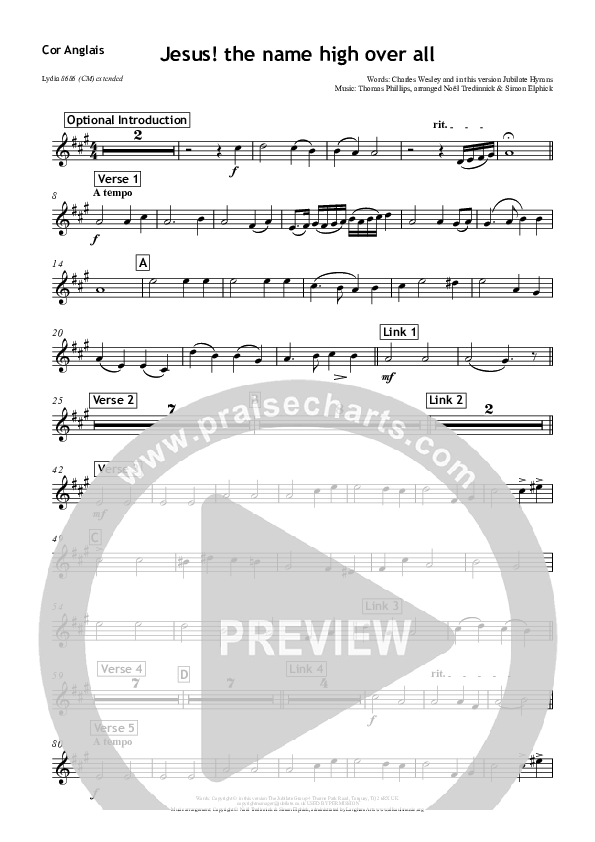 Jesus The Name High Over All English Horn (All Souls Music)