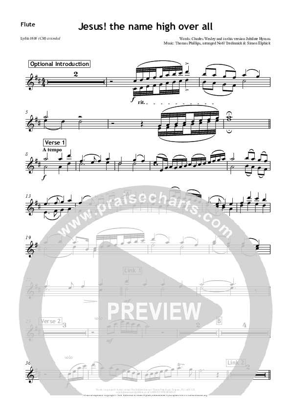 Jesus The Name High Over All Flute (All Souls Music)