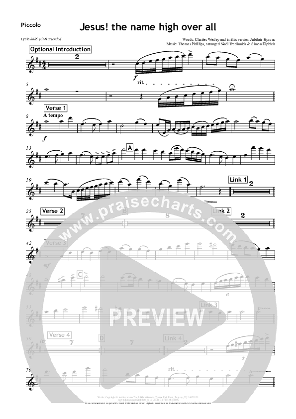 Jesus The Name High Over All Flute/Piccolo (All Souls Music)