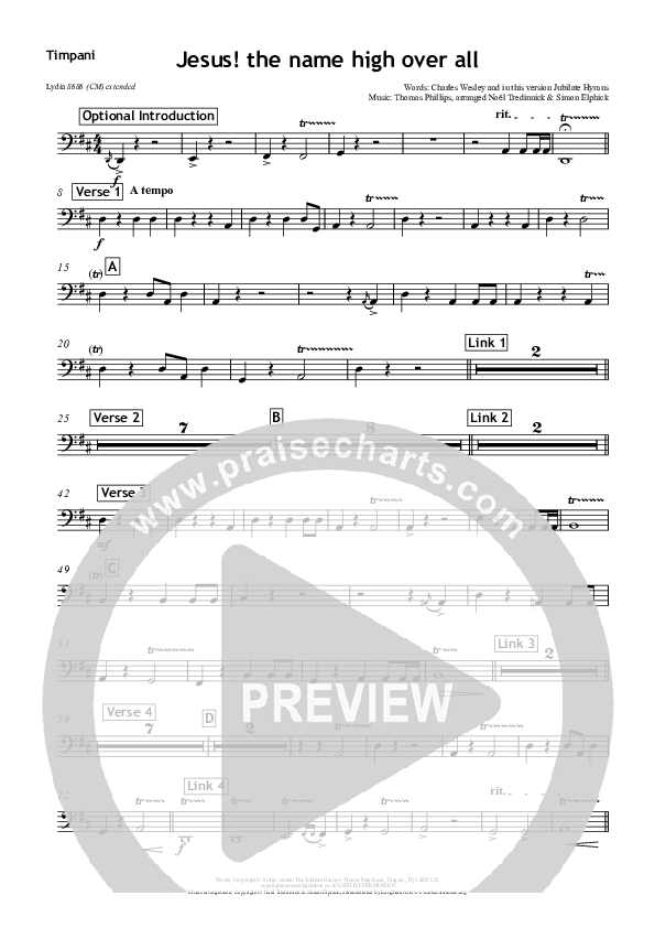 Jesus The Name High Over All Timpani (All Souls Music)