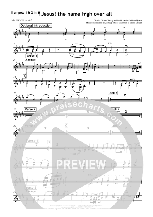 Jesus The Name High Over All Trumpet 1,2 (All Souls Music)