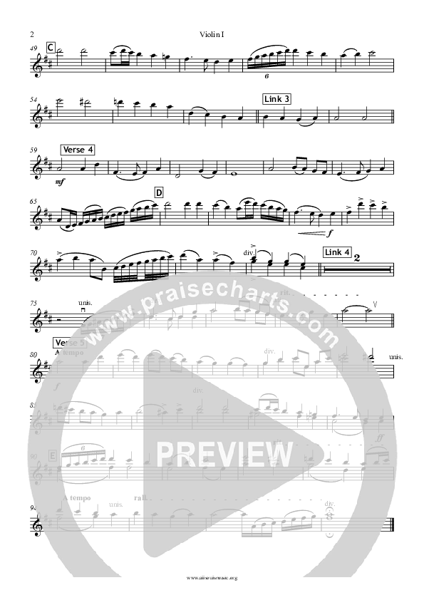 Jesus The Name High Over All Violin 1 (All Souls Music)