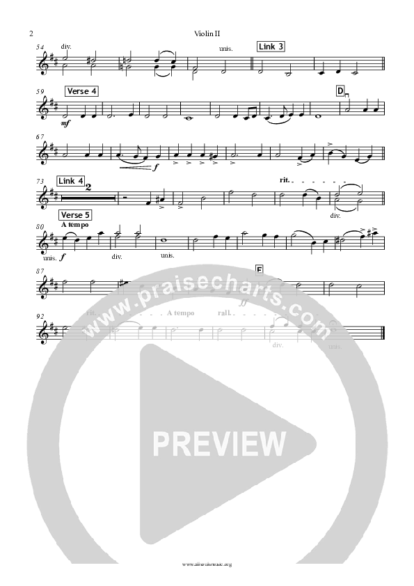 Jesus The Name High Over All Violin 2 (All Souls Music)