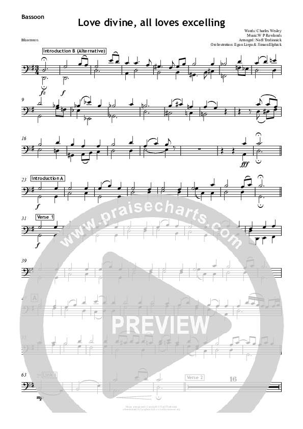 Love Divine Bassoon (All Souls Music)