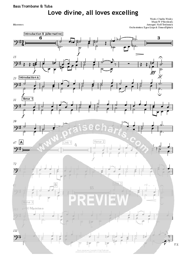 Love Divine Bass Trombone (All Souls Music)