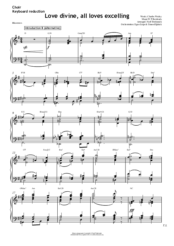 Love Divine Choir Sheet (All Souls Music)