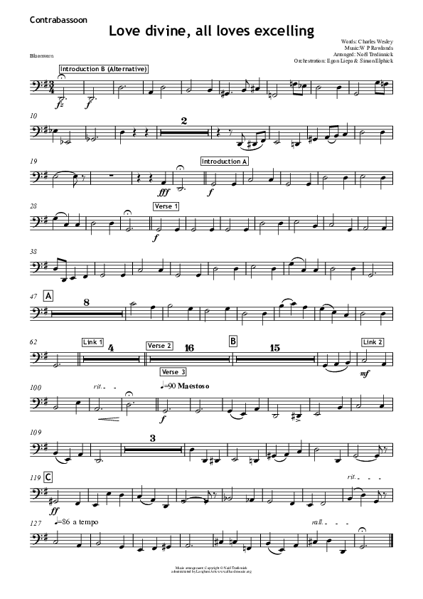 Love Divine Contrabass (All Souls Music)