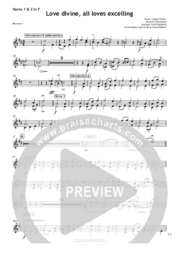 Love Divine French Horn 1/2 (All Souls Music)