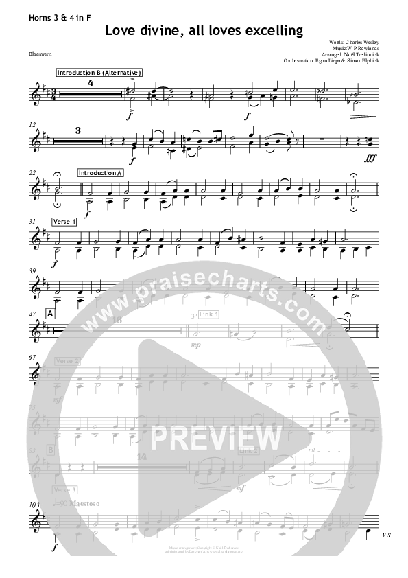 Love Divine French Horn 3 (All Souls Music)