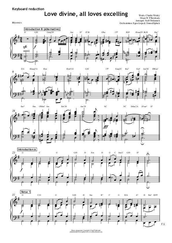 Love Divine Synth (All Souls Music)