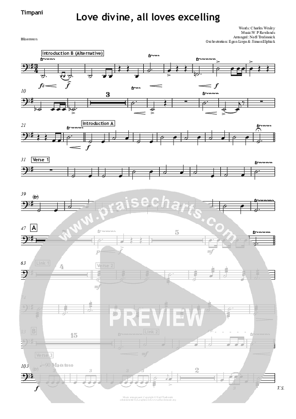 Love Divine Timpani (All Souls Music)