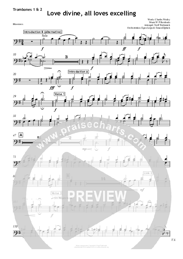 Love Divine Trombone 1/2 (All Souls Music)