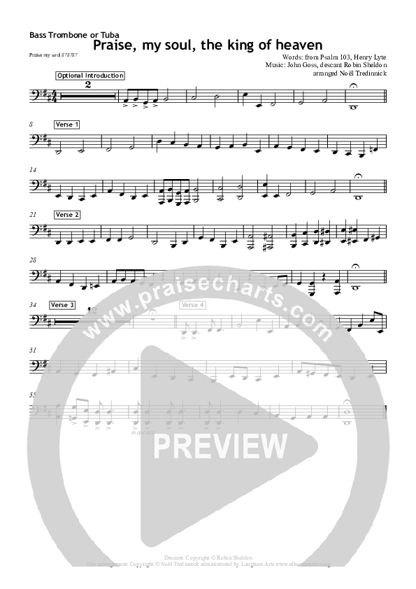 Praise My Soul Bass Trombone (All Souls Music)