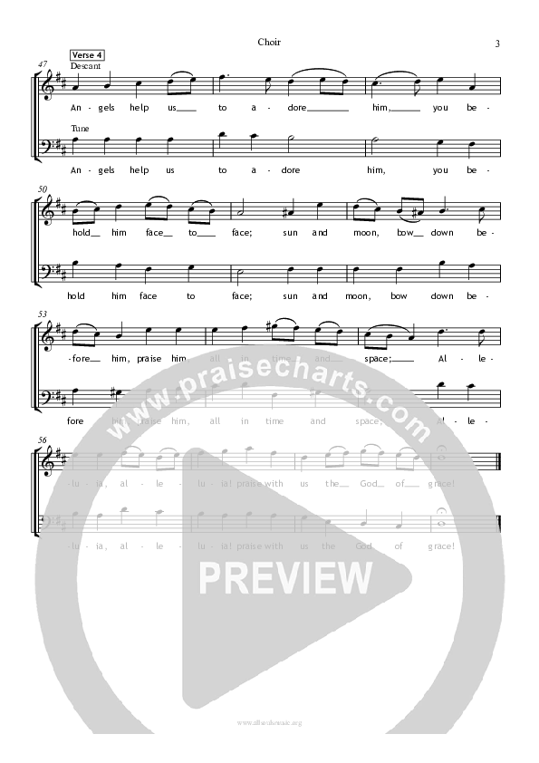 Praise My Soul Choir Sheet (All Souls Music)