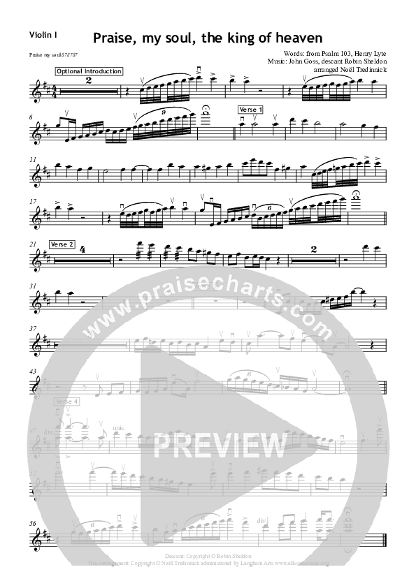 Praise My Soul Violin 1 (All Souls Music)