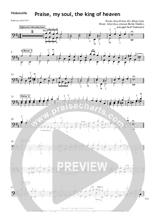 Praise My Soul Violincello (All Souls Music)