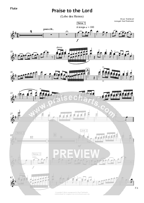 Praise To The Lord Flute (All Souls Music)