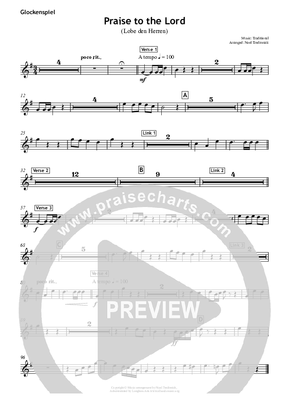 Praise To The Lord Glockenspiel (All Souls Music)