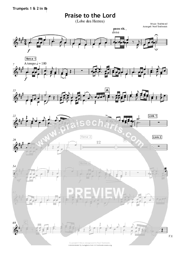 Praise To The Lord Trumpet 1,2 (All Souls Music)