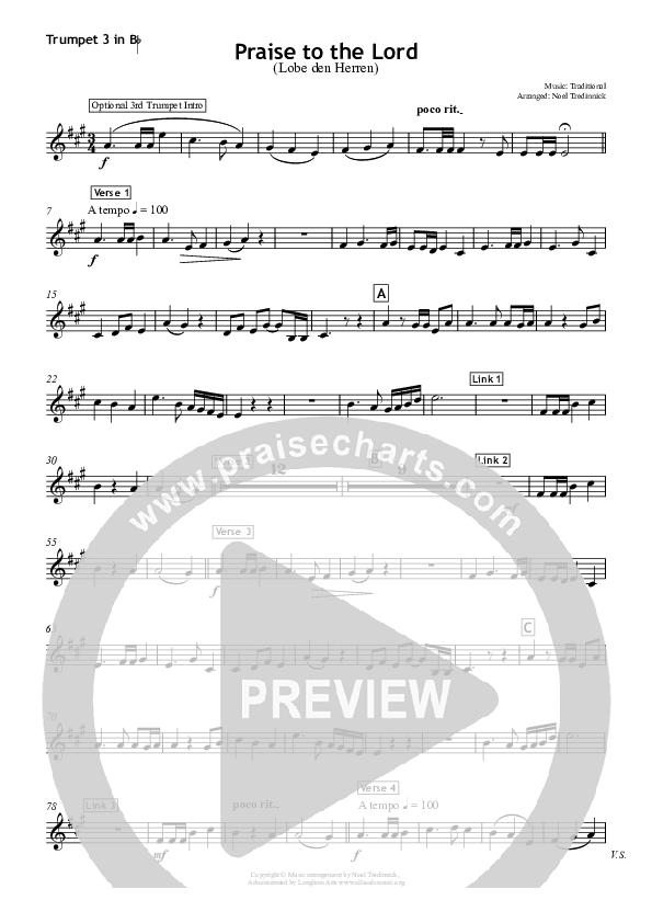 Praise To The Lord Trumpet 3 (All Souls Music)