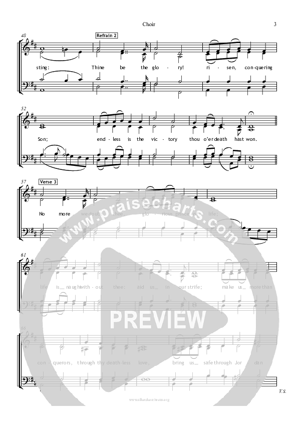 Thine Be The Glory Choir Sheet (All Souls Music)
