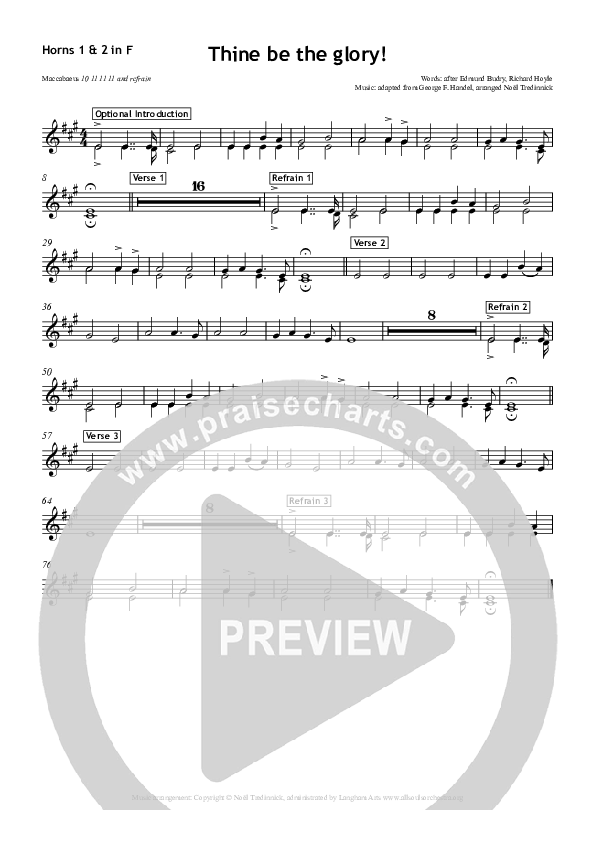 Thine Be The Glory French Horn 1/2 (All Souls Music)